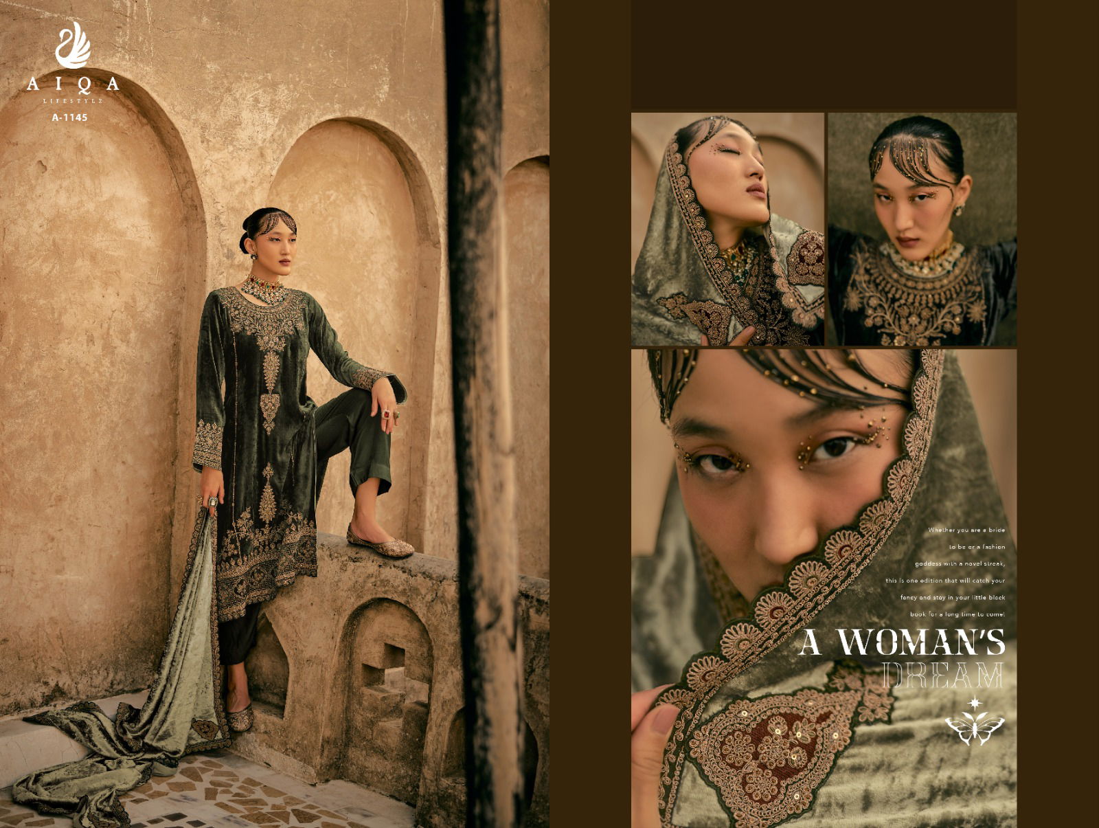 Shaina By Aiqa Velvet Embroidery Winter Wear Salwar Kameez Suppliers In India